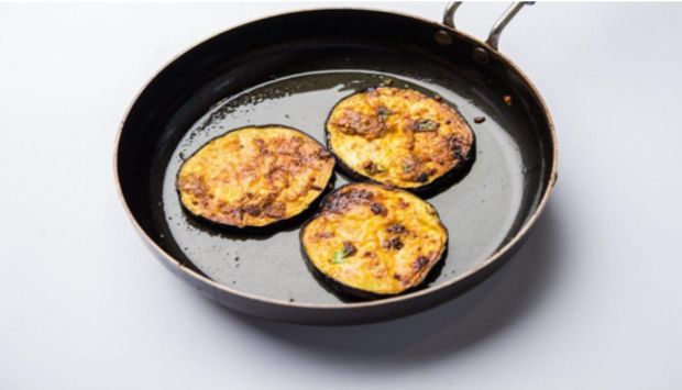 Eggplant Slice Cook 2 Minutes Each Side