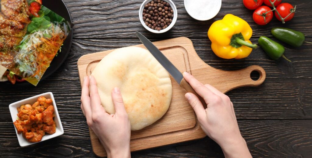 Cutting Pitta breads
