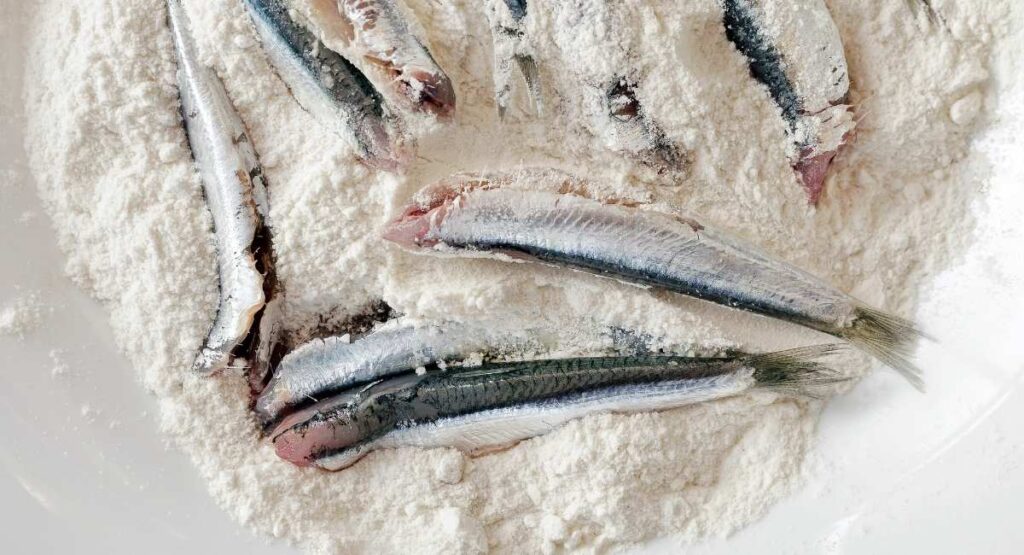 Coated the garfish